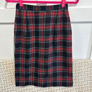 Vintage Pendleton Wool Authentic Black Stewart Tartan Skirt